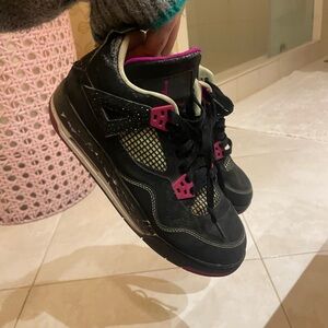 Green & Pink neon jordan 4 Sneakers